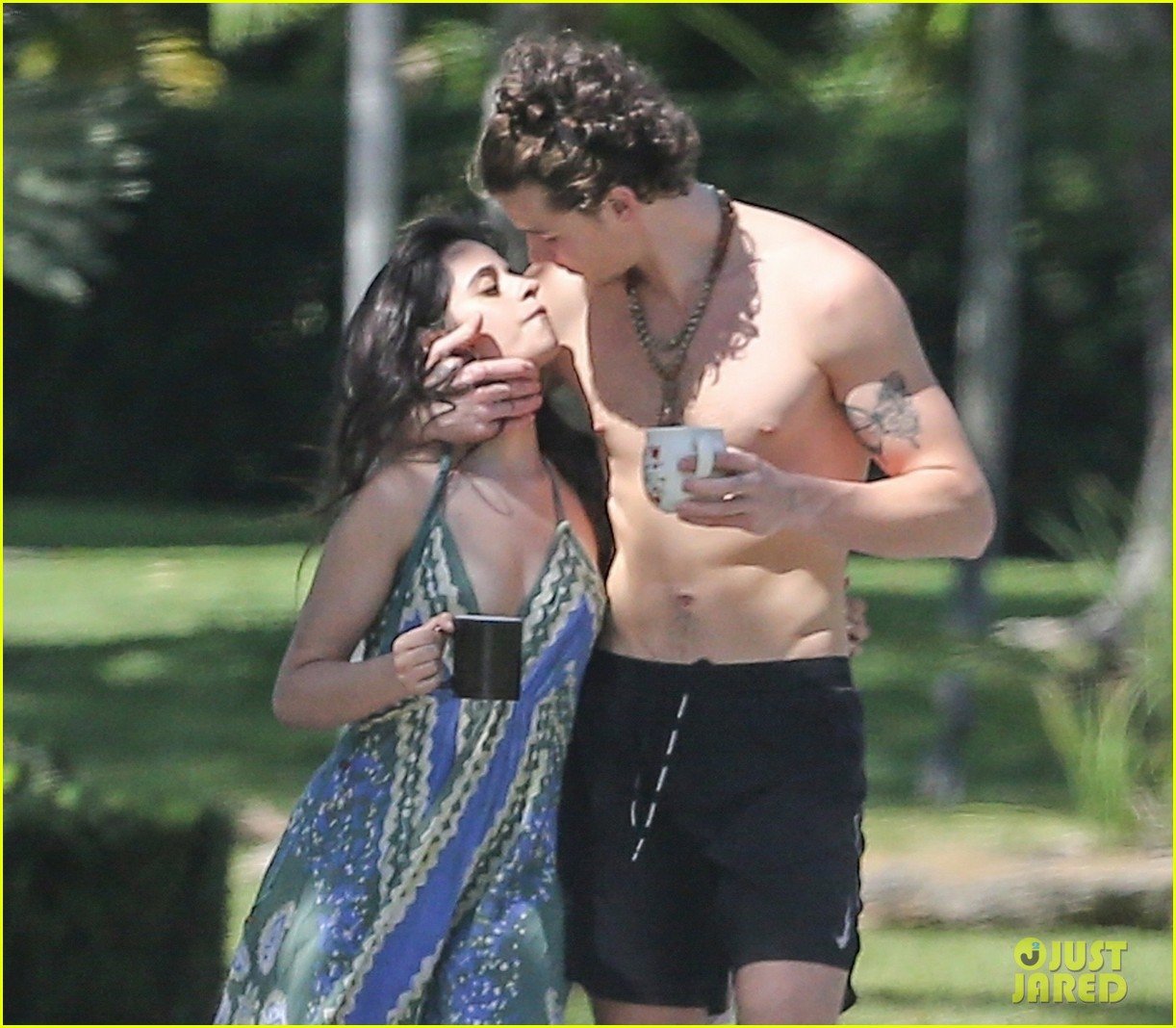camila cabello shawn mendes kiss shirtless walk 06