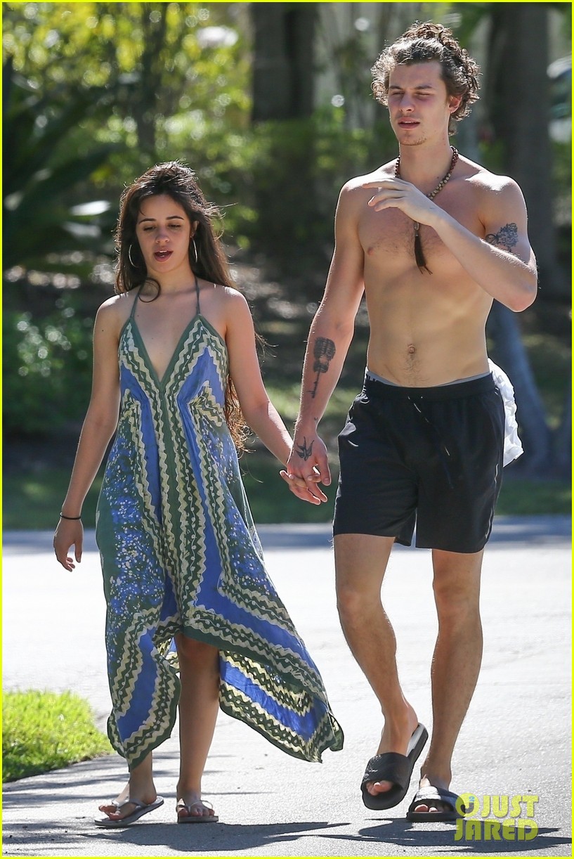 Full Sized Photo Of Shawn Mendes Goes Shirtless For Sunday Stroll With Camila Cabello 25 Shawn 1848