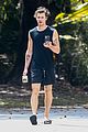 shawn mendes shows bicep tattoo morning stroll 03