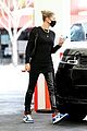hailey bieber wears leather pants for doctor appointment 05
