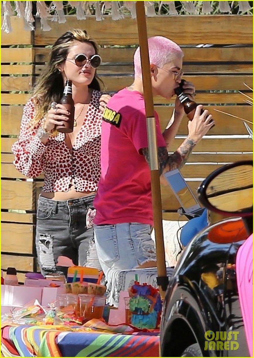 ruby rose bella thorne attend a drive by birthday party 02