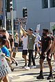 jake paul hands out water at los angeles protests 04