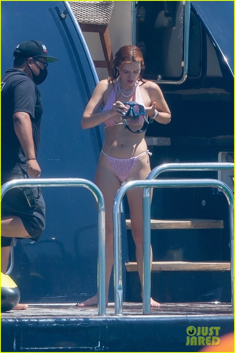 bella thorne pink bikini vacation with benjamin mascolo 33