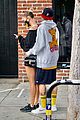 justin bieber hailey bieber cute pda out for breakfast 28