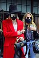 miley cyrus tophat red coat leaving hotel mom nyc 10