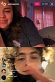 selena gomez timothee chalamet on instagram live 13