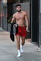blake gray shows off newly dyed hair and ripped abs after workout 01