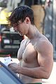 bryce hall leaves the gym shirtless with addison rae 06