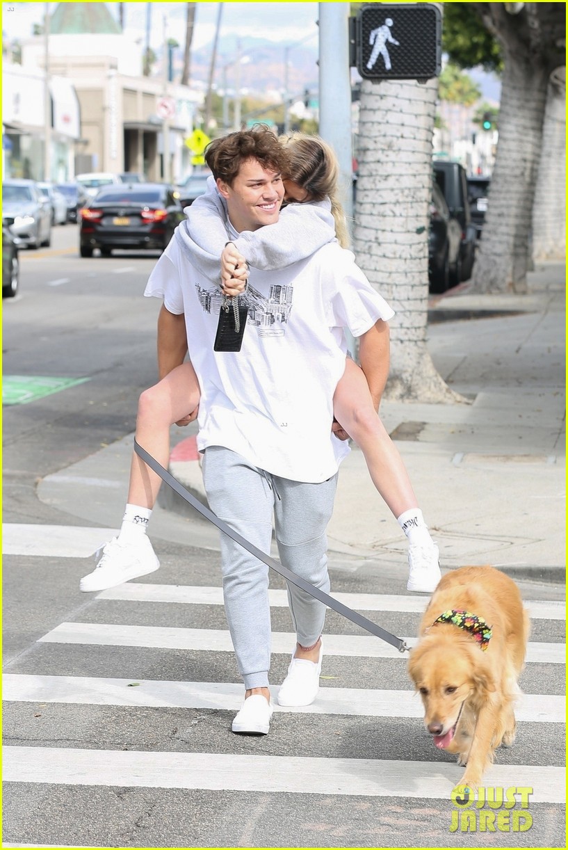 Noah Beck Gives Dixie D'Amelio a Piggyback Ride After Breakfast Date