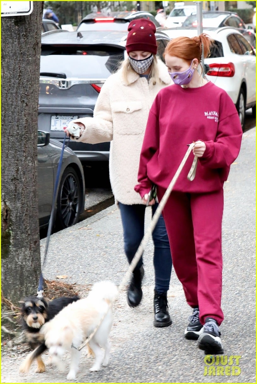 Lili Reinhart & Madelaine Petsch Stay Safe in Masks While Walking Their