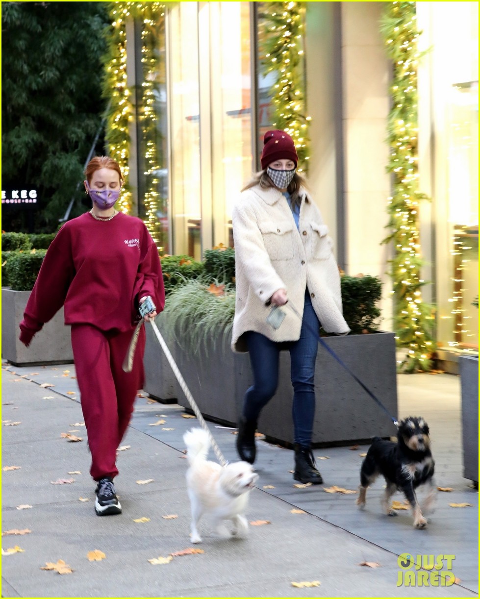 Full Sized Photo of madelaine petsch lili reinhart dog walk vancouver