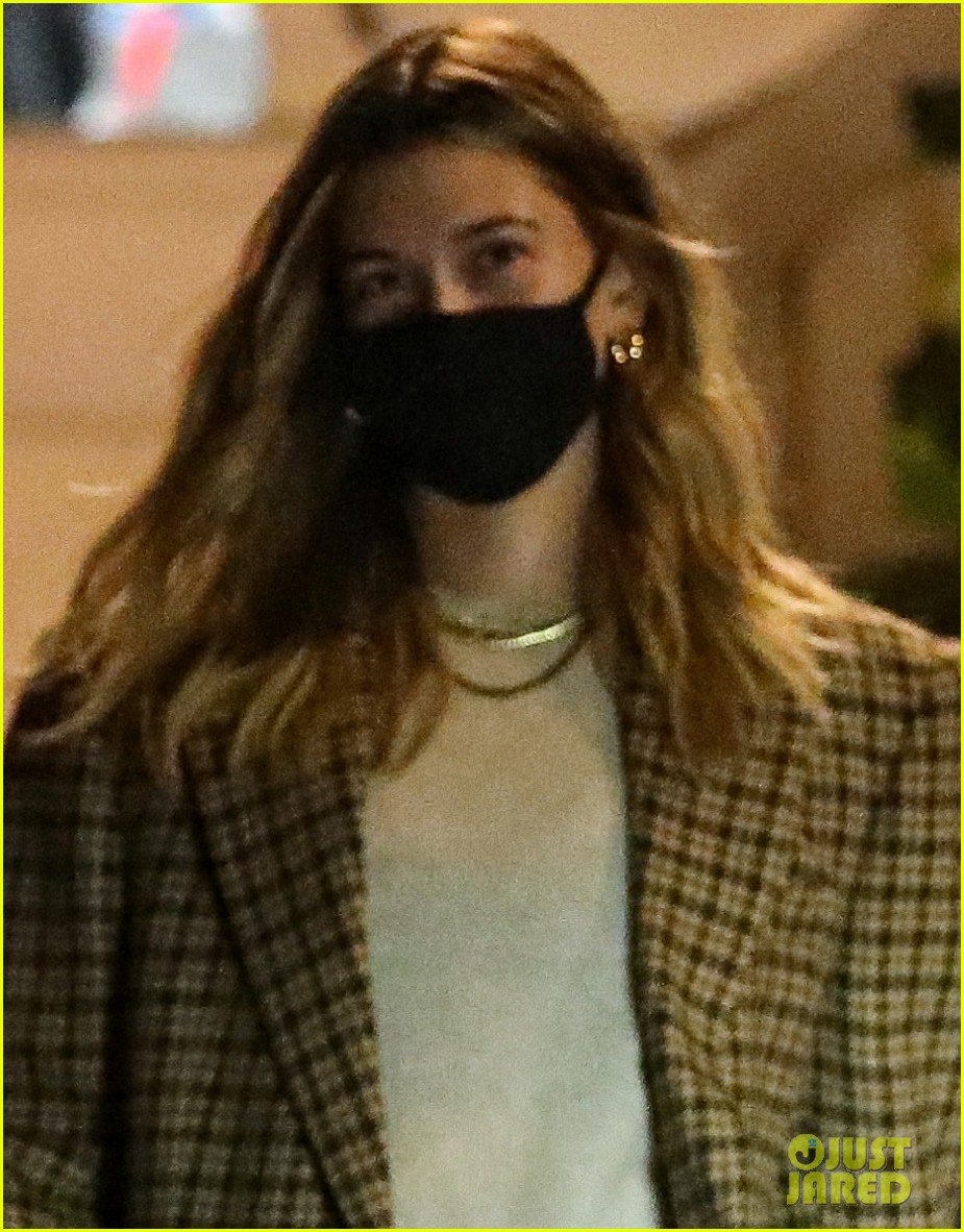 hailey bieber shows long legs leaving hair salon 02