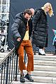 thomas doherty slides down a rail on gossip girl set 06