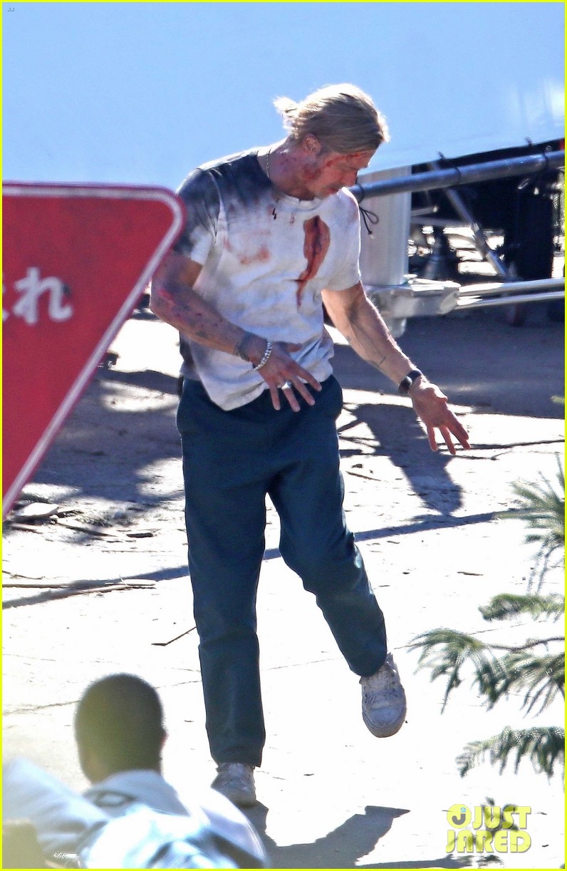 joey king has a bloody head on bullet train set 42