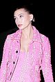 hailey bieber pink at dinner 04