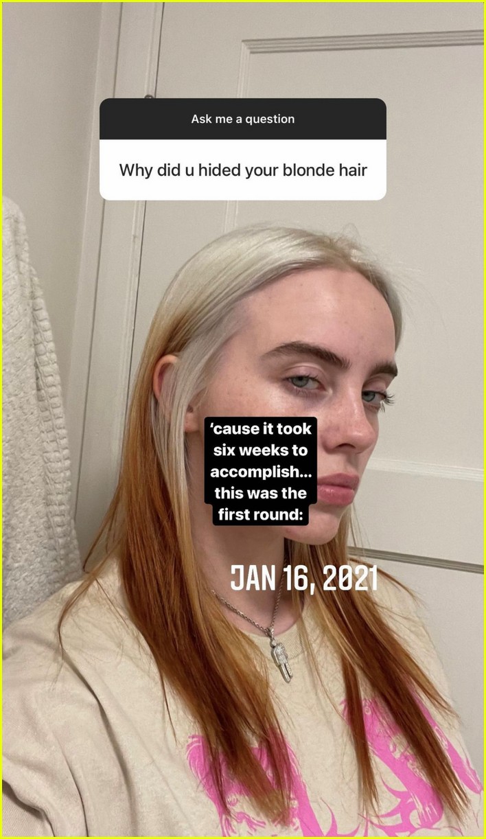 Billie Eilish Started Her Hair Dying Process Weeks Before Debuting New