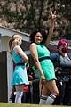 dove cameron chloe bennett yana perault get into character on first day of powerpuff 30