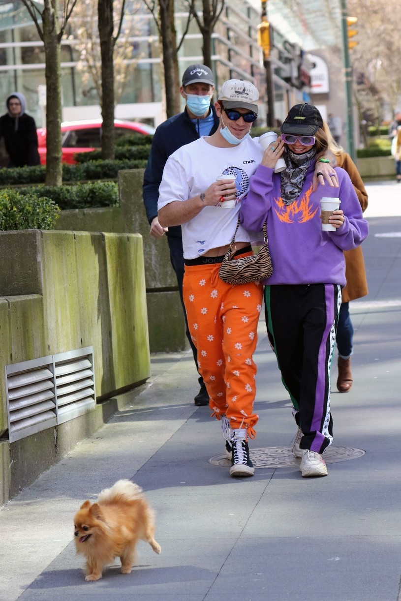 kj apa clara berry coffee walk dog vancouver 12