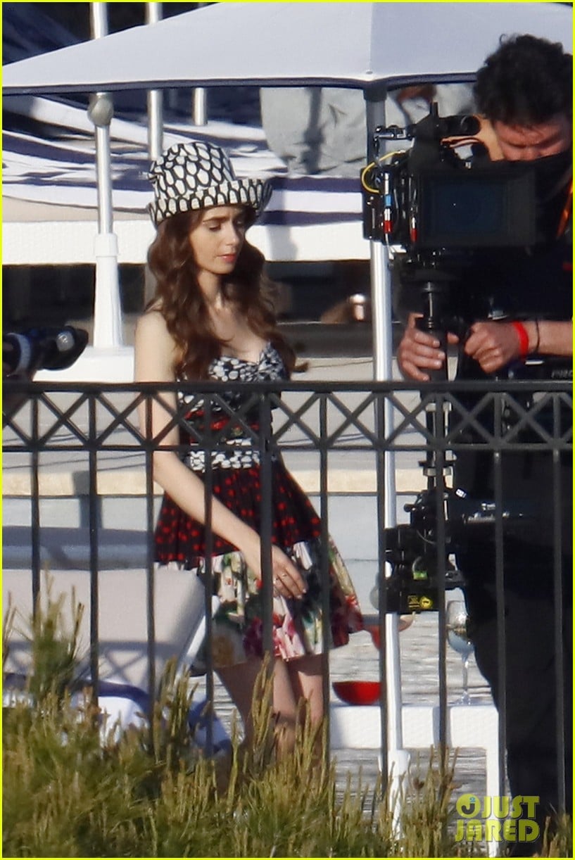 lily collins shooting emily in paris season two 42