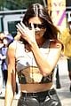 kendall jenner bares midriff leather pants suns lakers game 02