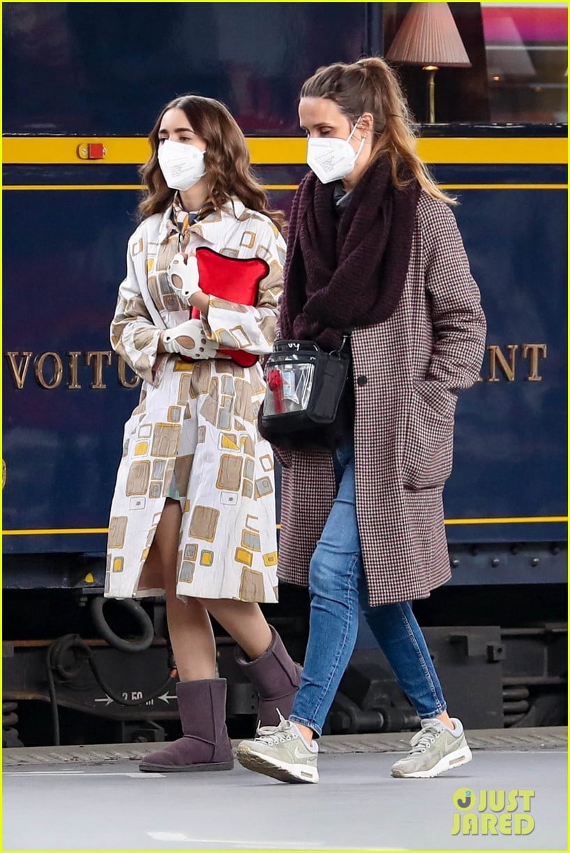 lily collins emily in paris set train 02