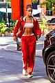 bella hadid rocks red tracksuit out in nyc 05