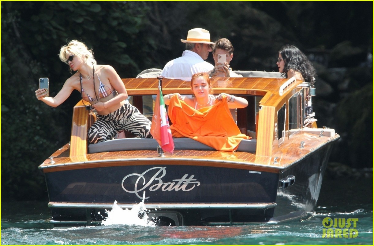 bella thorne yellow bikini lake como with benjamin mascolo 22