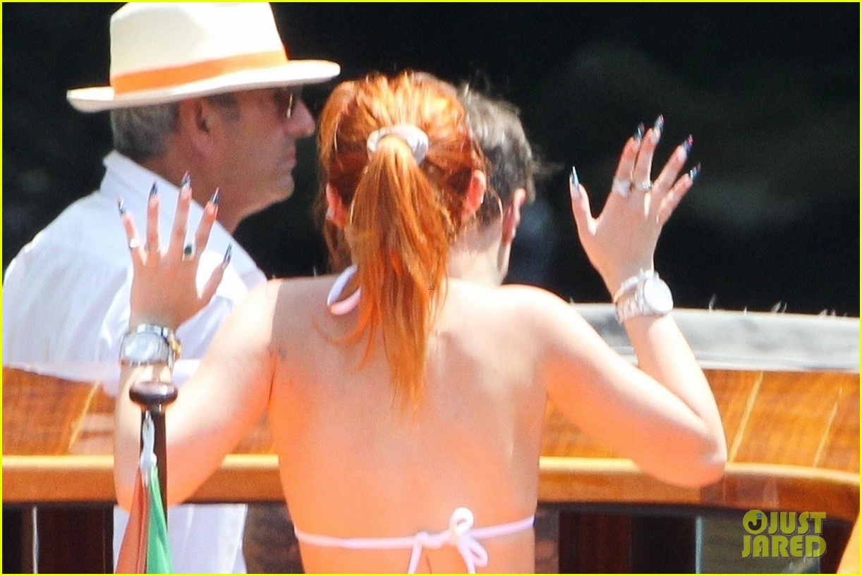 bella thorne yellow bikini lake como with benjamin mascolo 26