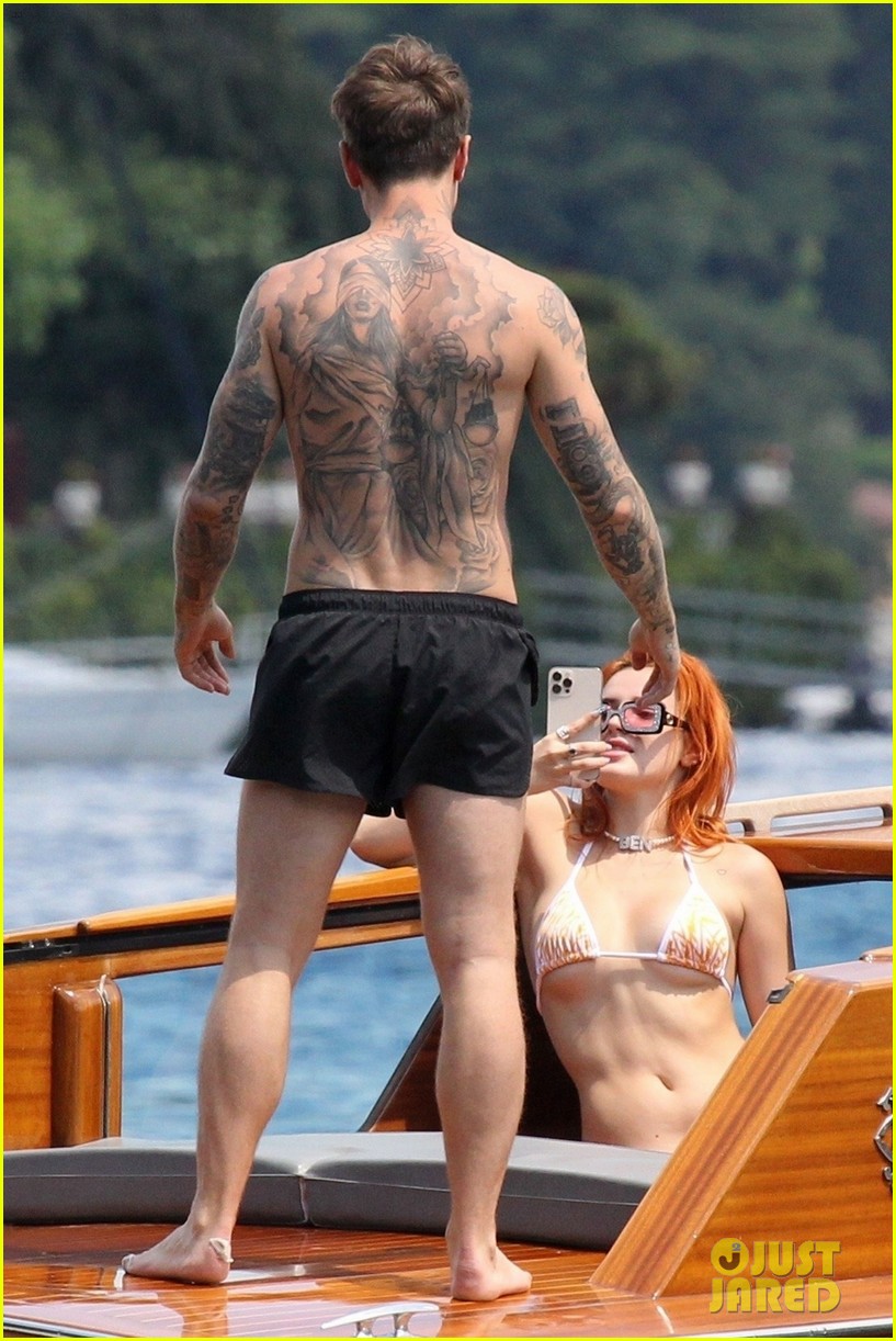 bella thorne yellow bikini lake como with benjamin mascolo 37
