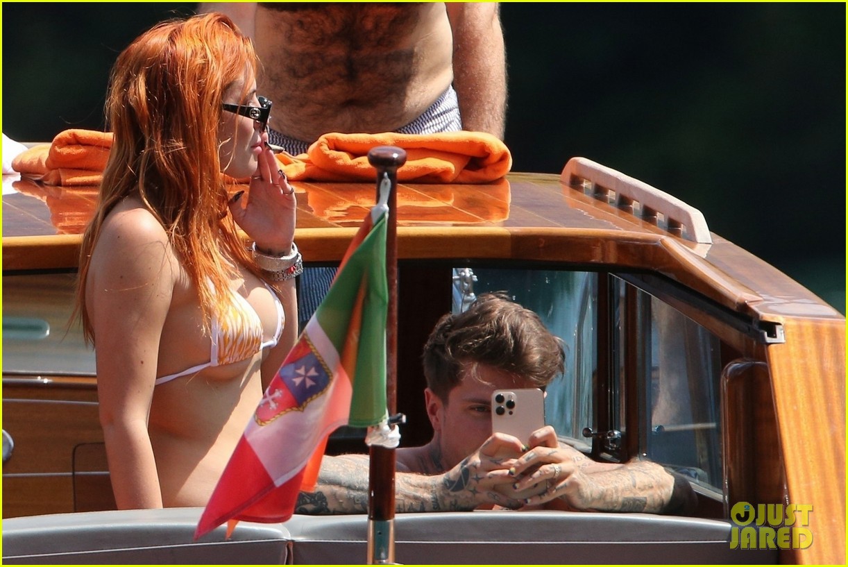 bella thorne yellow bikini lake como with benjamin mascolo 75