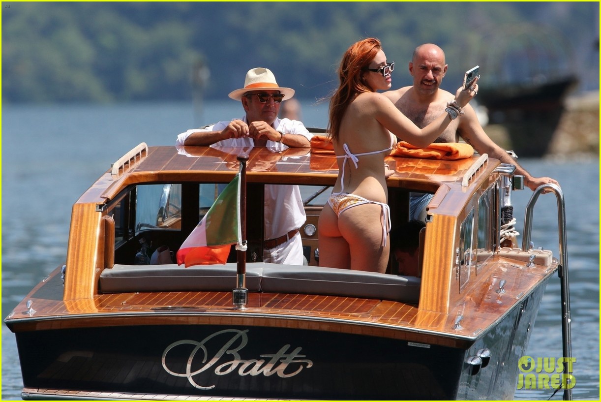 bella thorne yellow bikini lake como with benjamin mascolo 76
