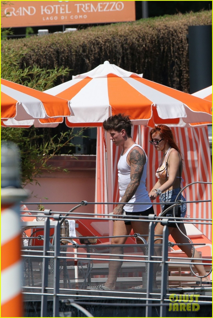 bella thorne yellow bikini lake como with benjamin mascolo 87