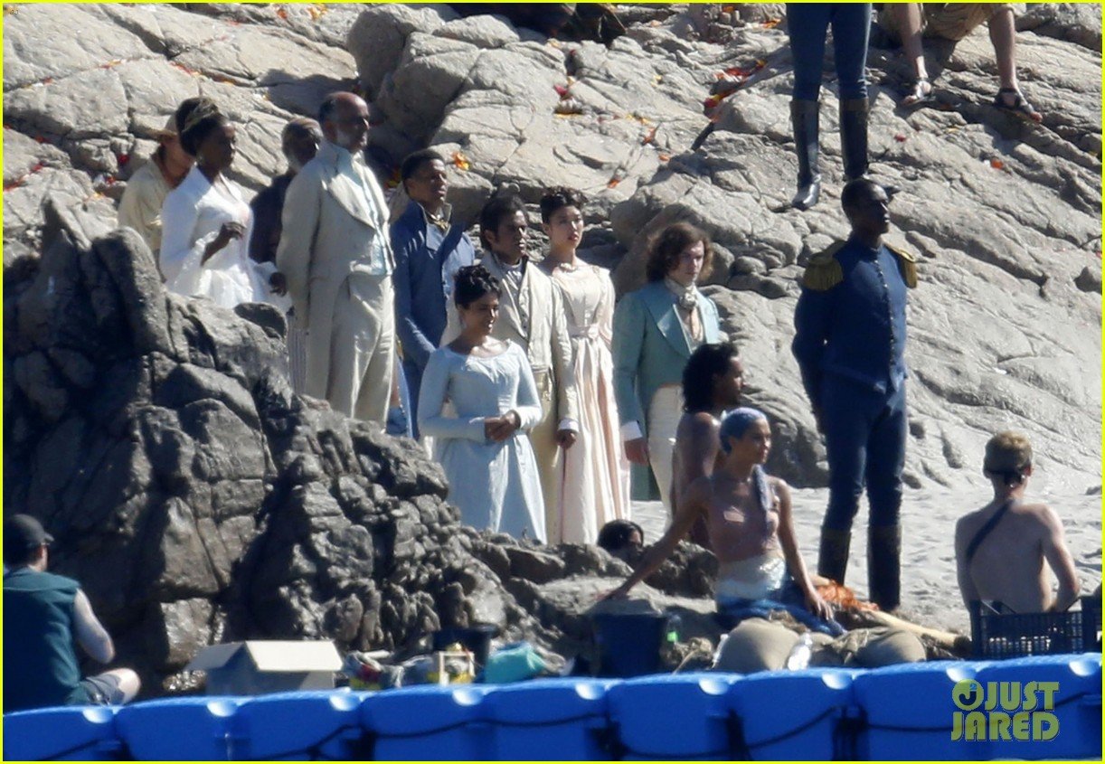 Halle Bailey & Jonah HauerKing Spotted Filming 'The Little Mermaid