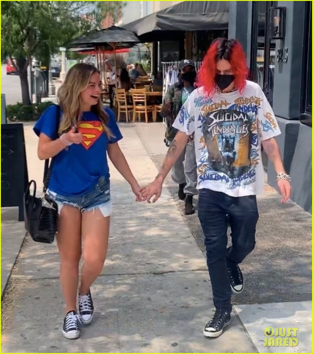 Full Sized Photo of addison rae omar fedi hold hands lunch date weho 06