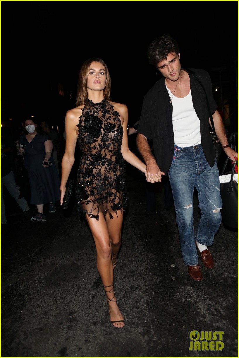 kaia gerber jacob elordi head to met gala after party 10