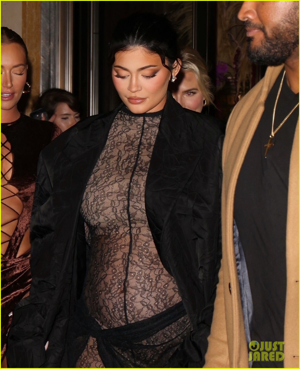 kylie jenner wears completely sheer outfit pregnant 13