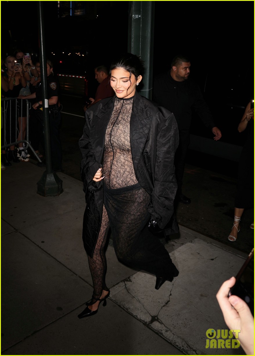 kylie jenner wears completely sheer outfit pregnant 16