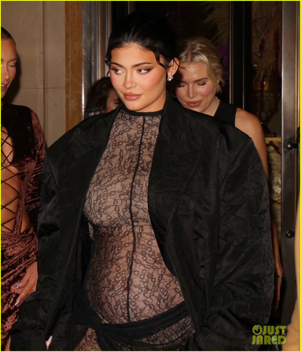 kylie jenner wears completely sheer outfit pregnant 18