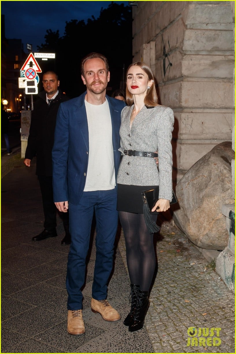 Full Sized Photo of lily collins husband charlie mcdowell attend first