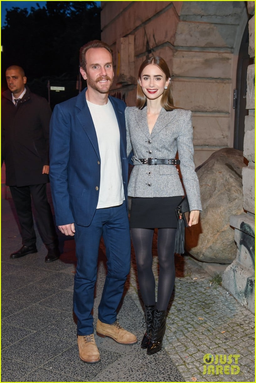 Full Sized Photo of lily collins husband charlie mcdowell attend first