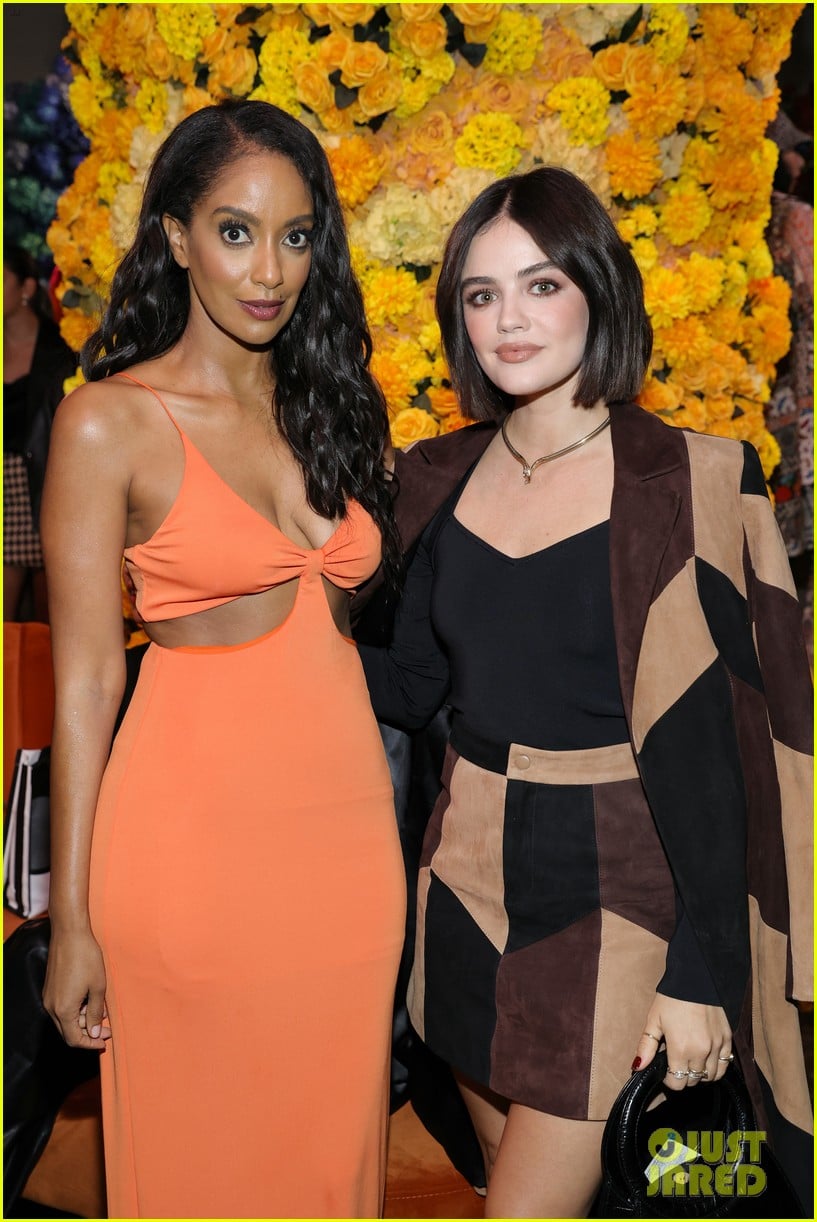 lucy hale azie tesfai meet up at alice olivia fashion show in new york 12