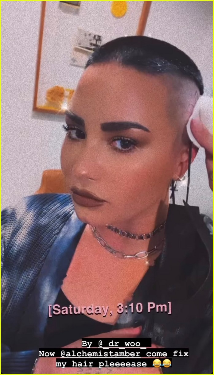 demi lovato shows off new head tattoo 02