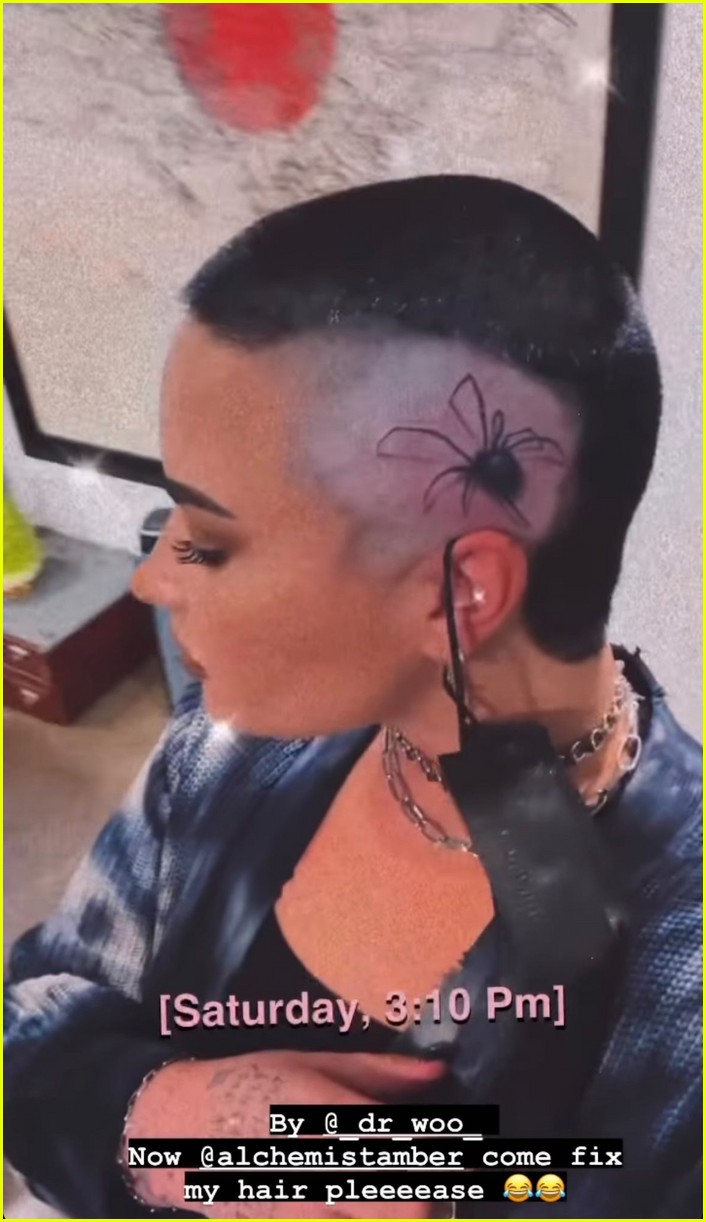 demi lovato shows off new head tattoo 04