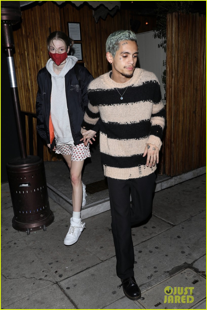 hunter schafer dominic fike hold hands night out in weho 05