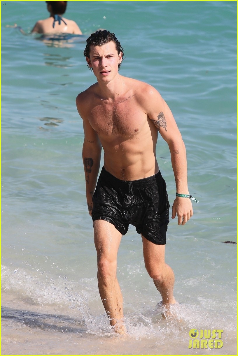 Shawn Mendes Shows Off His Shirtless Bod At The Beach In Miami Photos Photo 1334925 Photo