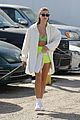 hailey bieber wears neon workout outfit to pilates class 01