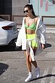 hailey bieber wears neon workout outfit to pilates class 05