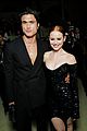 riverdales charles melton madelaine petsch sit front row at balmain fashion show 16