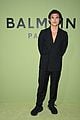 riverdales charles melton madelaine petsch sit front row at balmain fashion show 20