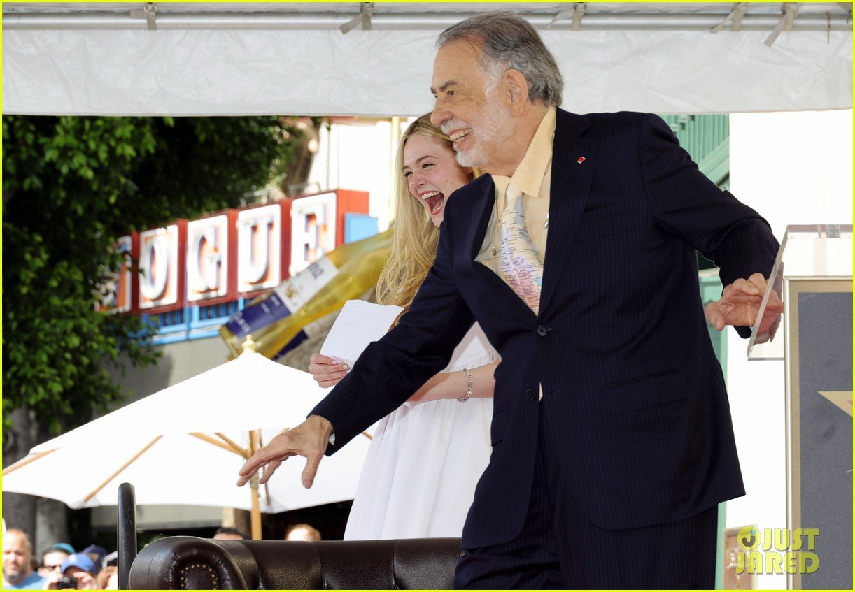 Full Sized Photo of elle fanning helps honor francis ford coppola at